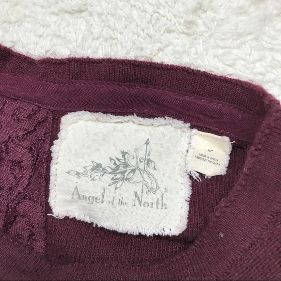 Anthropologie Angel Of The North Plum Lace Sweater - Picture 5 of 10
